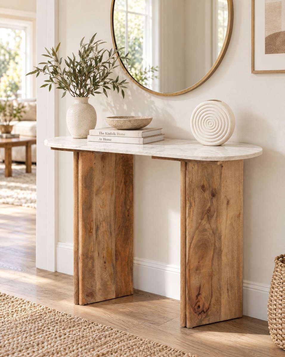 Terraluxe Marble Top Console Table - Art and craft furniture