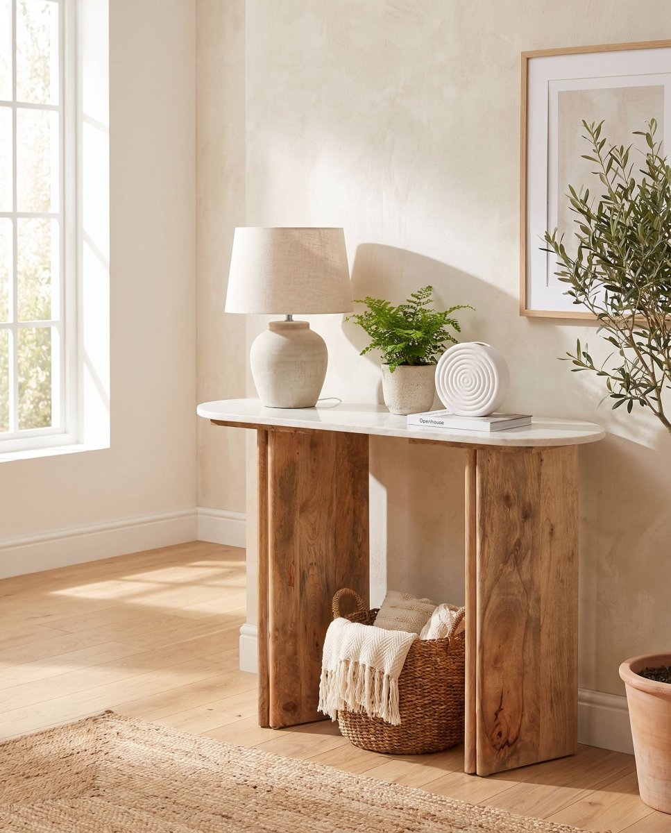 Terraluxe Marble Top Console Table - Art and craft furniture