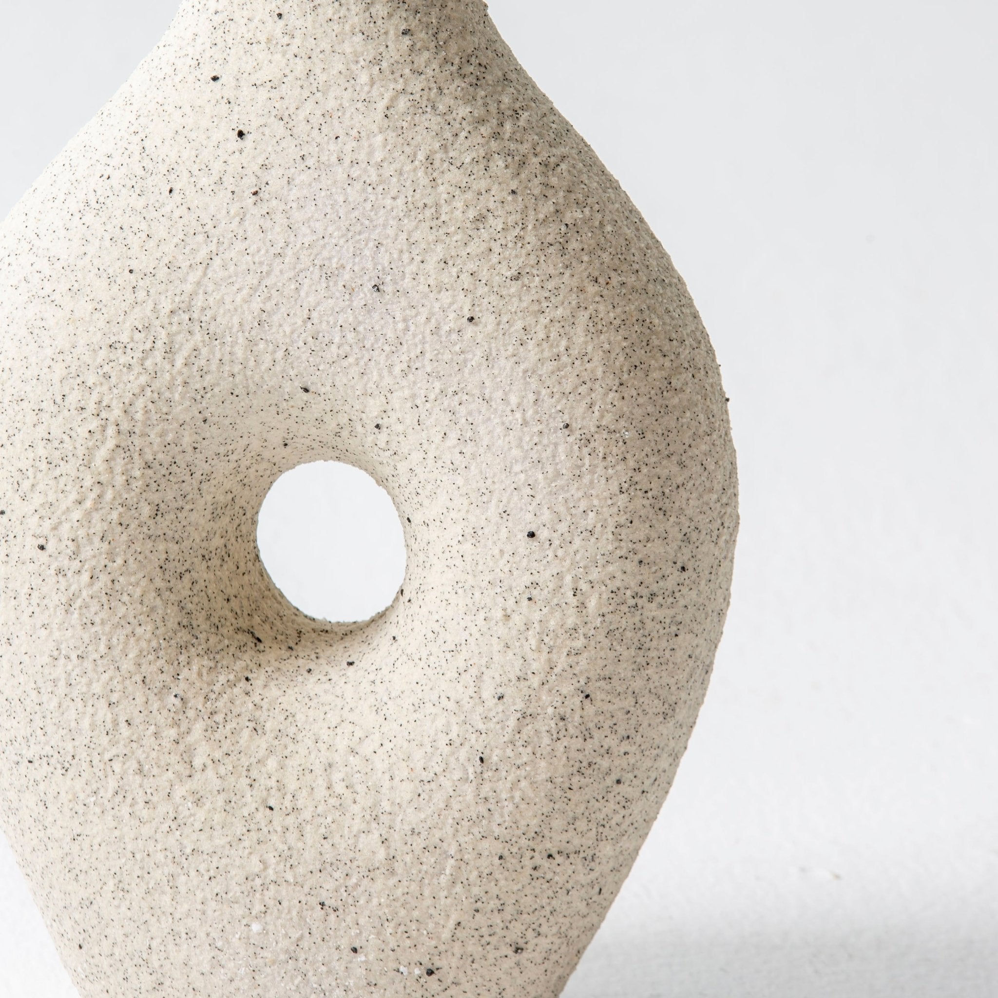 Textured Loop Vase Off White - Art and craft furniture