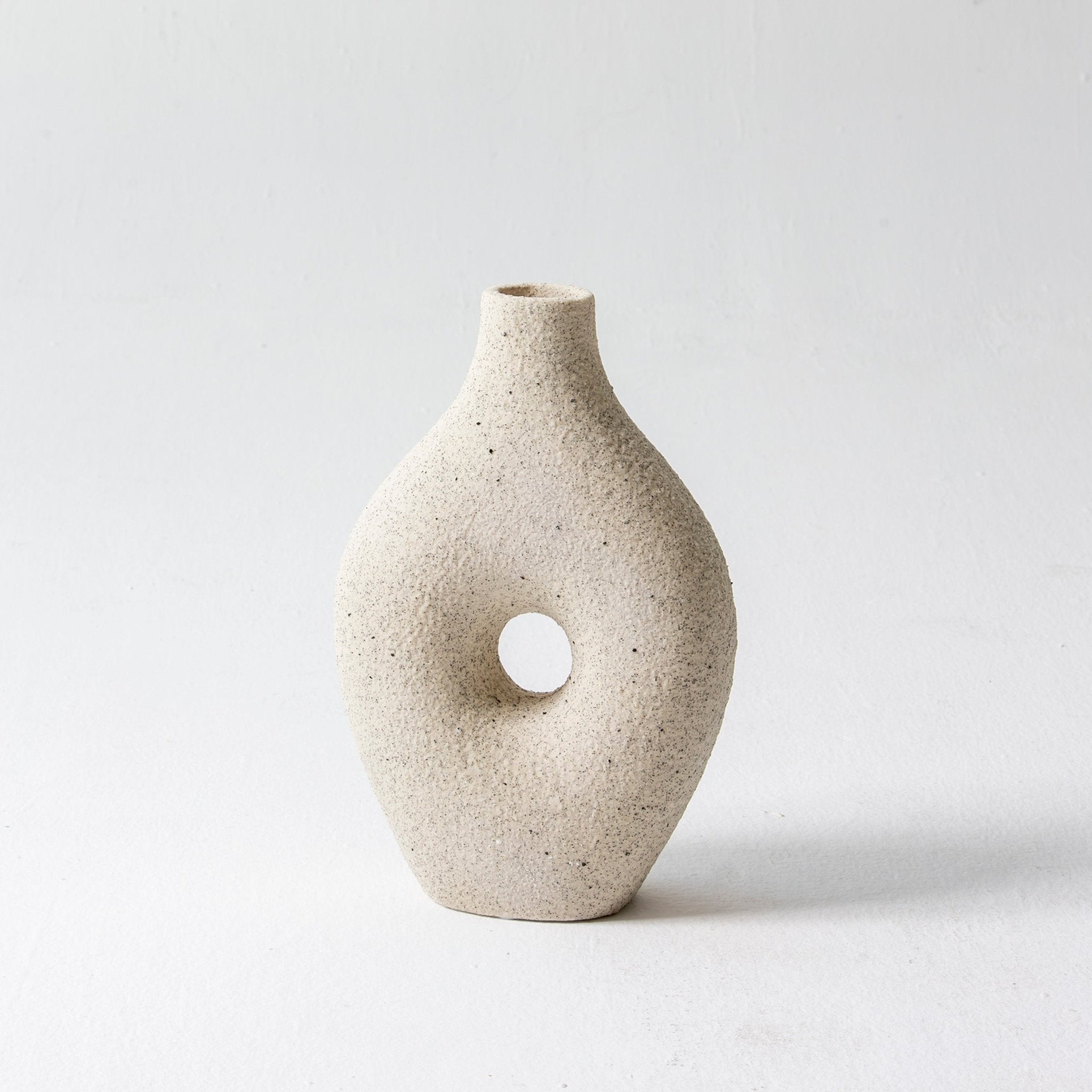 Textured Loop Vase Off White - Art and craft furniture