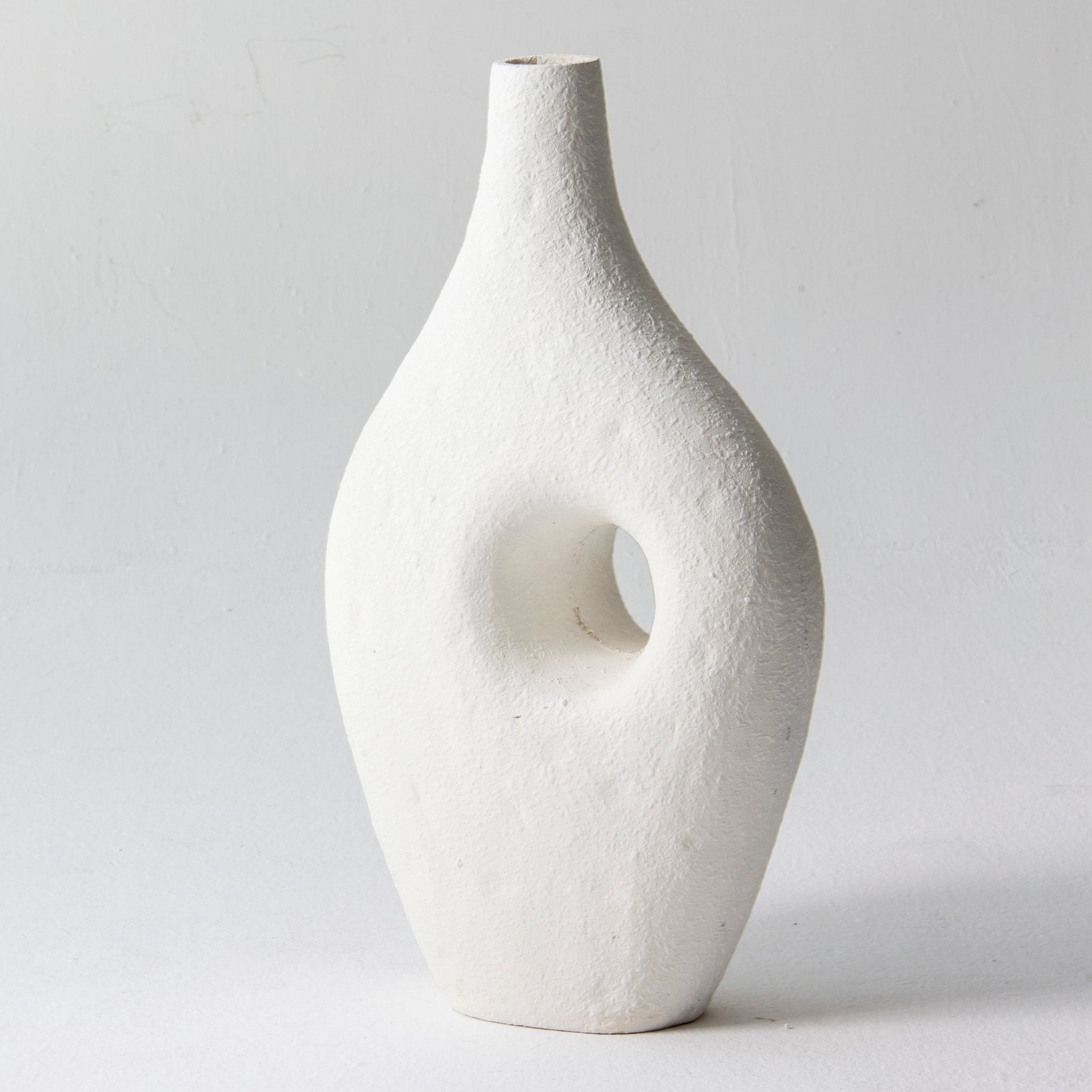 Textured Loop Vase White - Art and craft furniture