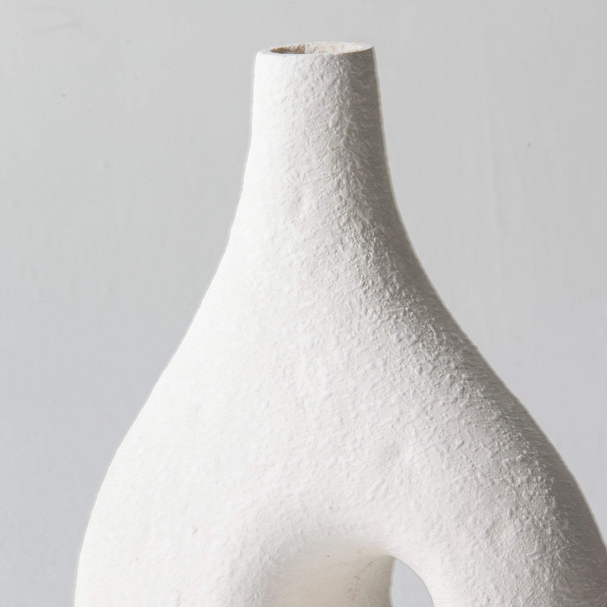 Textured Loop Vase White - Art and craft furniture