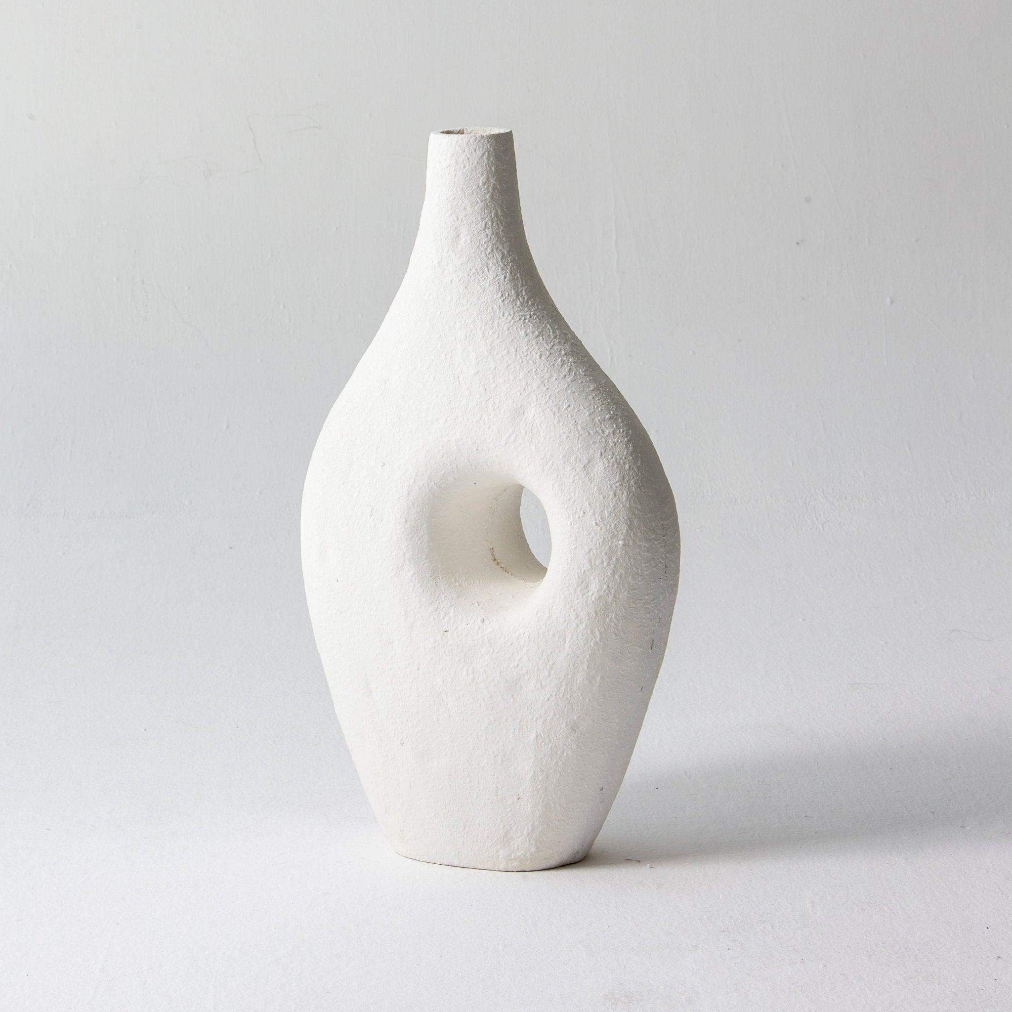 Textured Loop Vase White - Art and craft furniture