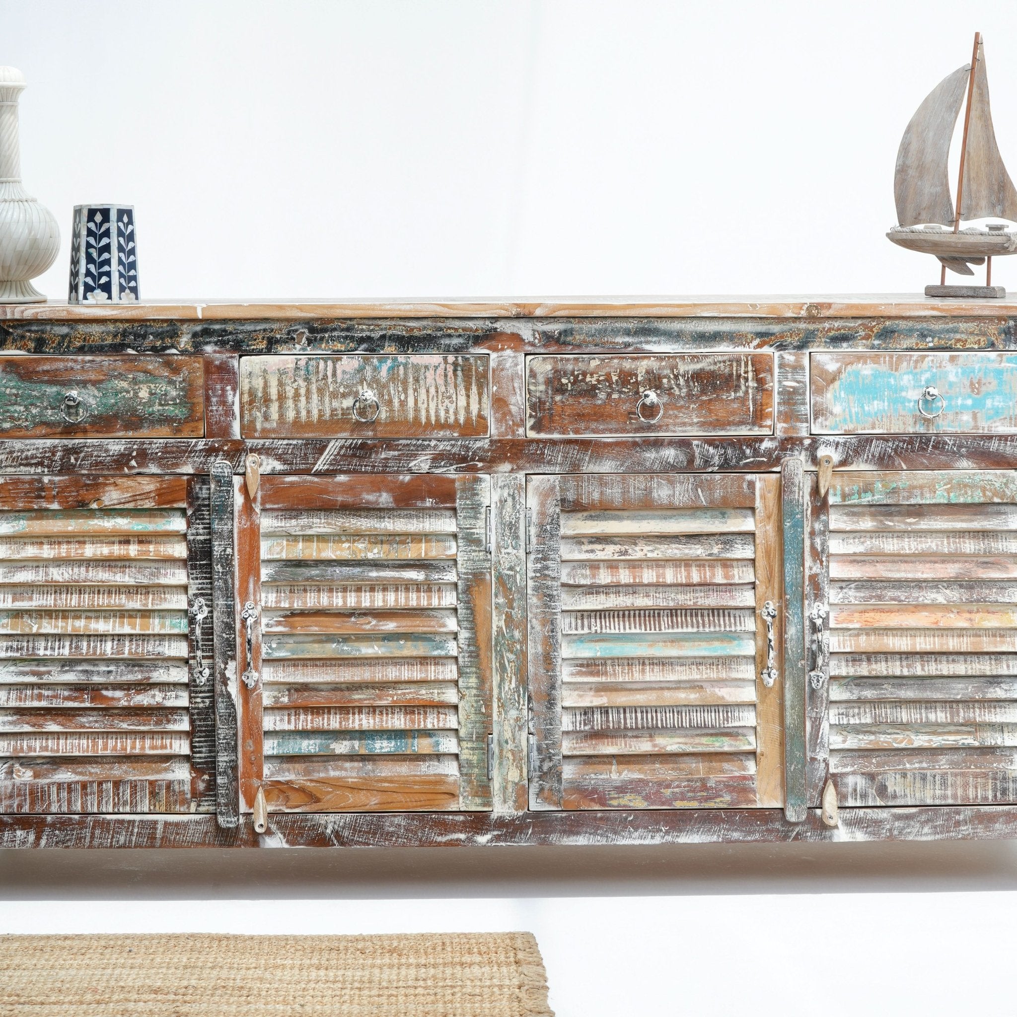 THE ALTON MANOR FOUR DOOR RECYCLE SIDEBOARD - Art and craft furniture