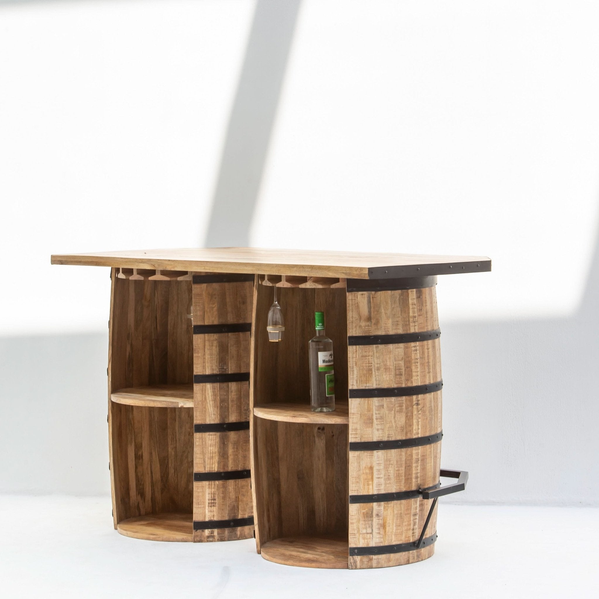 THE CLASSIC CASK DOUBLE BARREL BAR COUNTER - Art and craft furniture