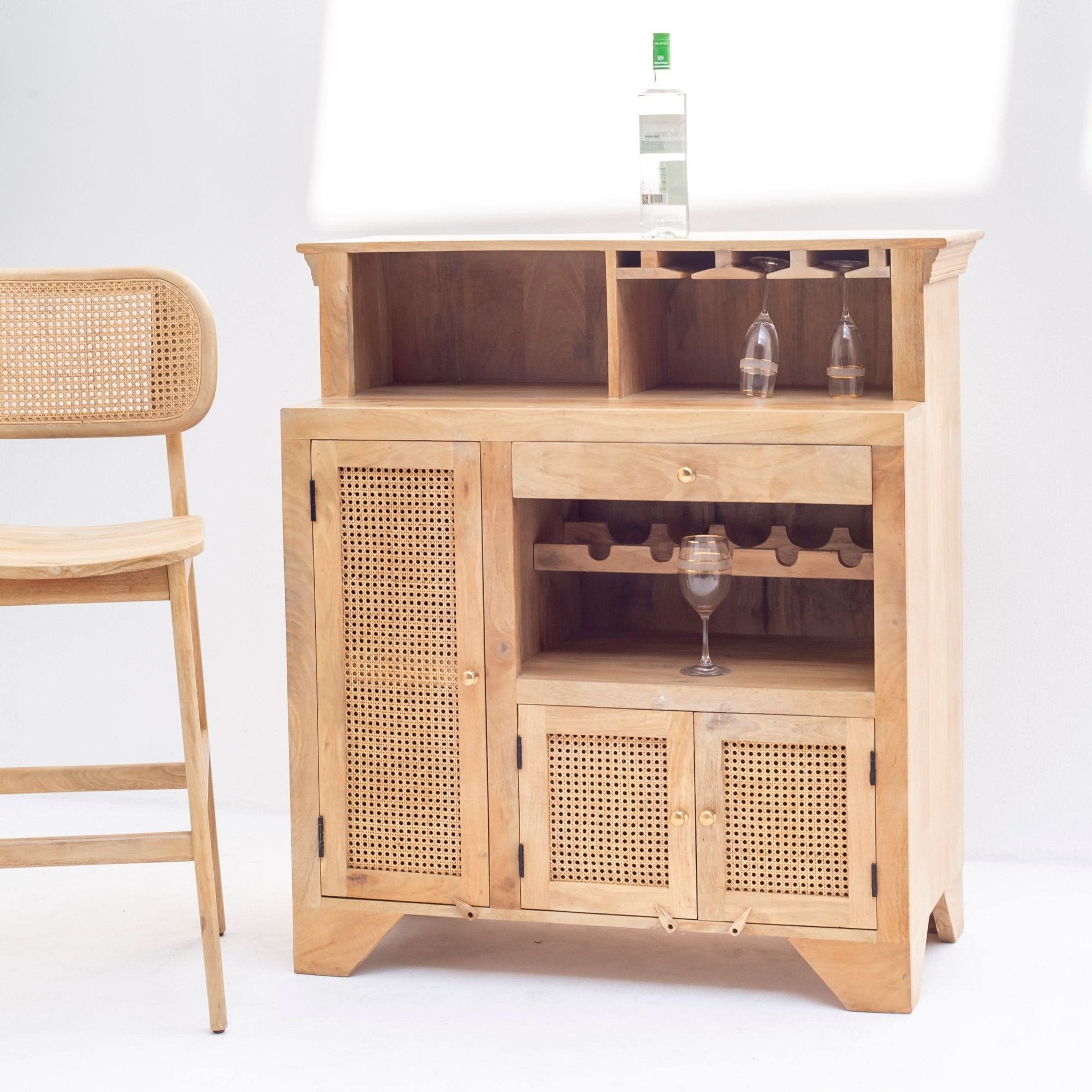 THE ELEGANT ELIXIR RATTAN BAR COUNTER - Art and craft furniture