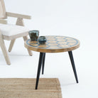 THE GRACEFUL ROUND MAHOGANY COFFEE TABLE - Art and craft furniture