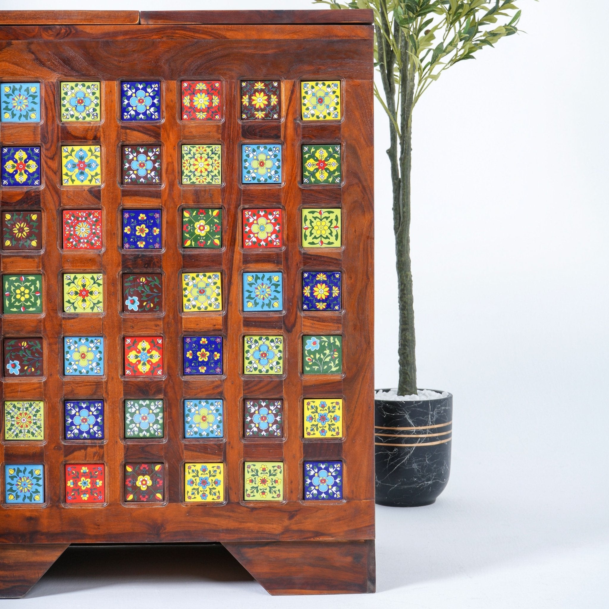 THE RETRO ROOM TILE-FITTED FOLDING BAR COUNTER - Art and craft furniture