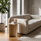 Travertine Beige Marble Side table - Art and craft furniture