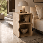 Travertine Beige Marble side table - Art and craft furniture
