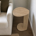 Travertine Beige Side Table - Art and craft furniture