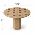 Travertine Dining Table – Hexagonal Base - Art and craft furniture