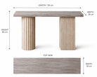 Travertine Entryway Console – Beige & Silver Stone - Art and craft furniture