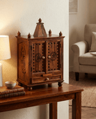 TWO DOOR ONE DRAWER WOODEN TEMPLE - Art and craft furniture