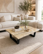 Valence Mango Wood U Leg Coffee Table - Art and craft furniture