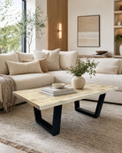Valence Mango Wood V Leg Coffee Table - Art and craft furniture