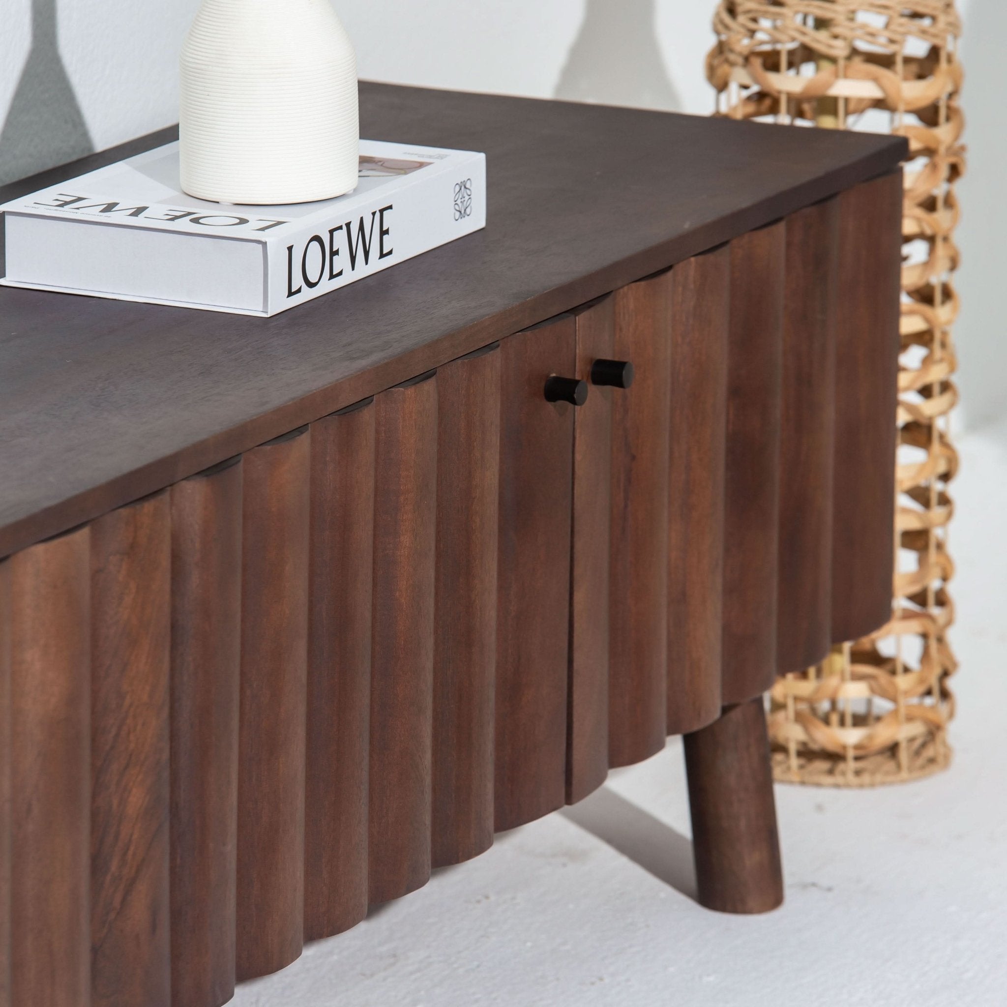VALENCIA-BROWN FOUR DOOR TV STAND - Art and craft furniture