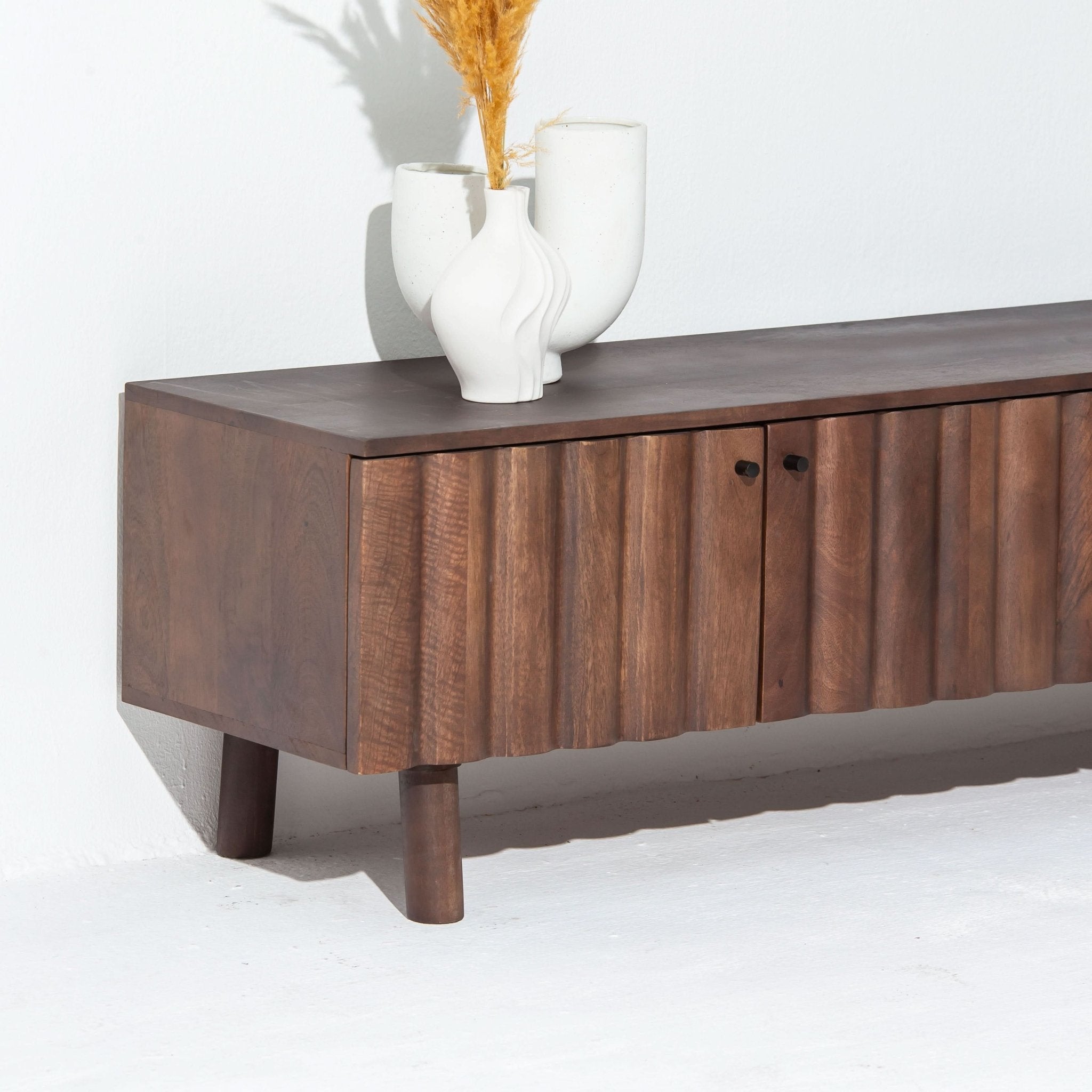 VALENCIA-BROWN FOUR DOOR TV STAND - Art and craft furniture