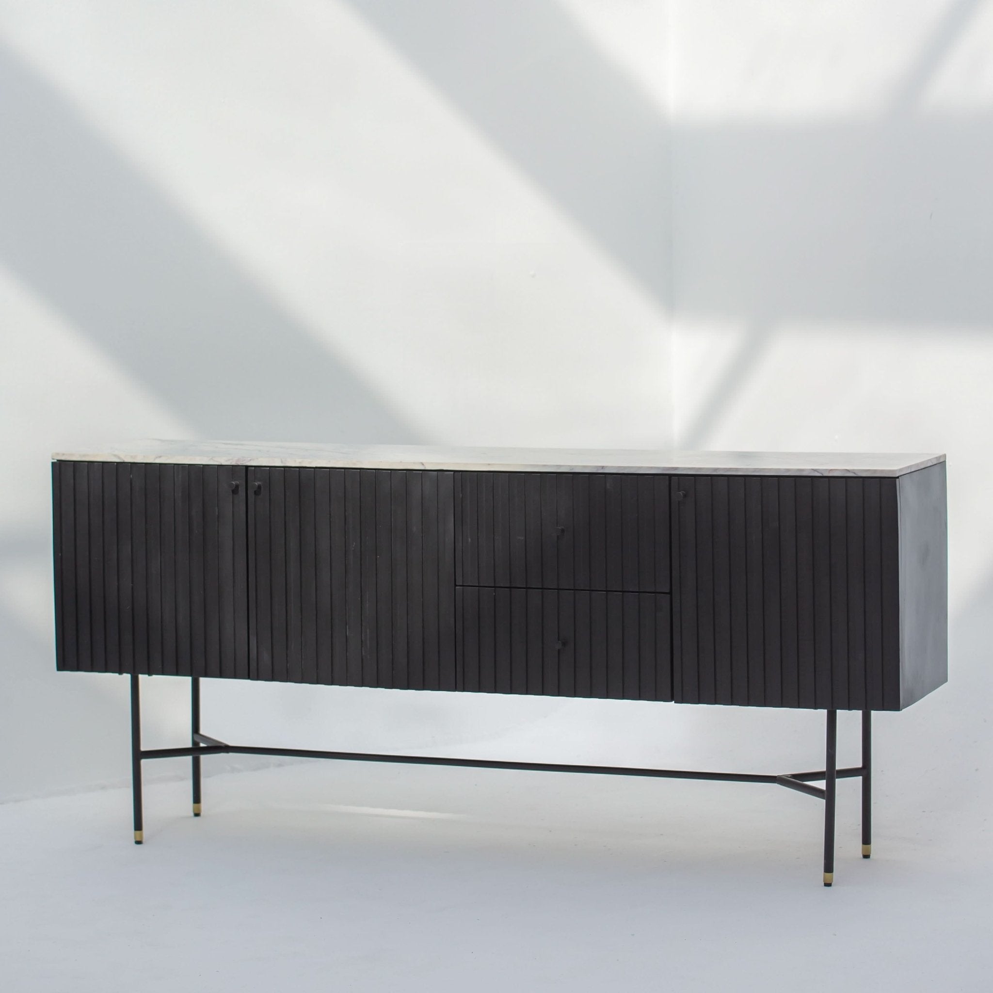 VANTA MARBLE TOP THREE DOOR SIDEBOARD - Art and craft furniture