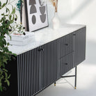 VANTA MARBLE TOP THREE DOOR SIDEBOARD - Art and craft furniture
