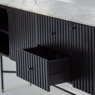 VANTA MARBLE TOP THREE DOOR SIDEBOARD - Art and craft furniture
