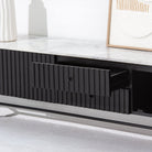 VANTA MARBLE TOP TWO DRAWER THREE DOOR TV STAND - Art and craft furniture