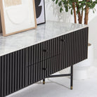 VANTA MARBLE TOP TWO DRAWER THREE DOOR TV STAND - Art and craft furniture