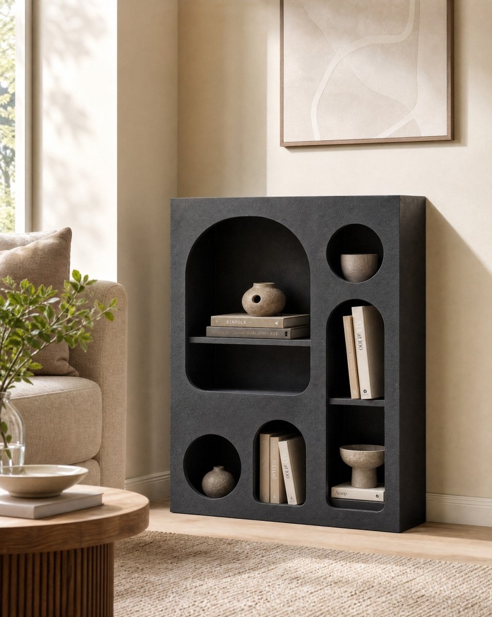 Vellena Black Open Hanging Bookshelf - Art and craft furniture