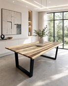 Velmont Rose Wood U leg Dining Table - Art and craft furniture