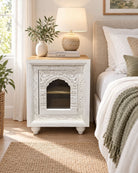 Velmora One Glass Door Bedside Table - Art and craft furniture