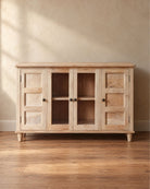 Velona 6 Drawer 2 Glass Door Side Board  - Art and craft furniture