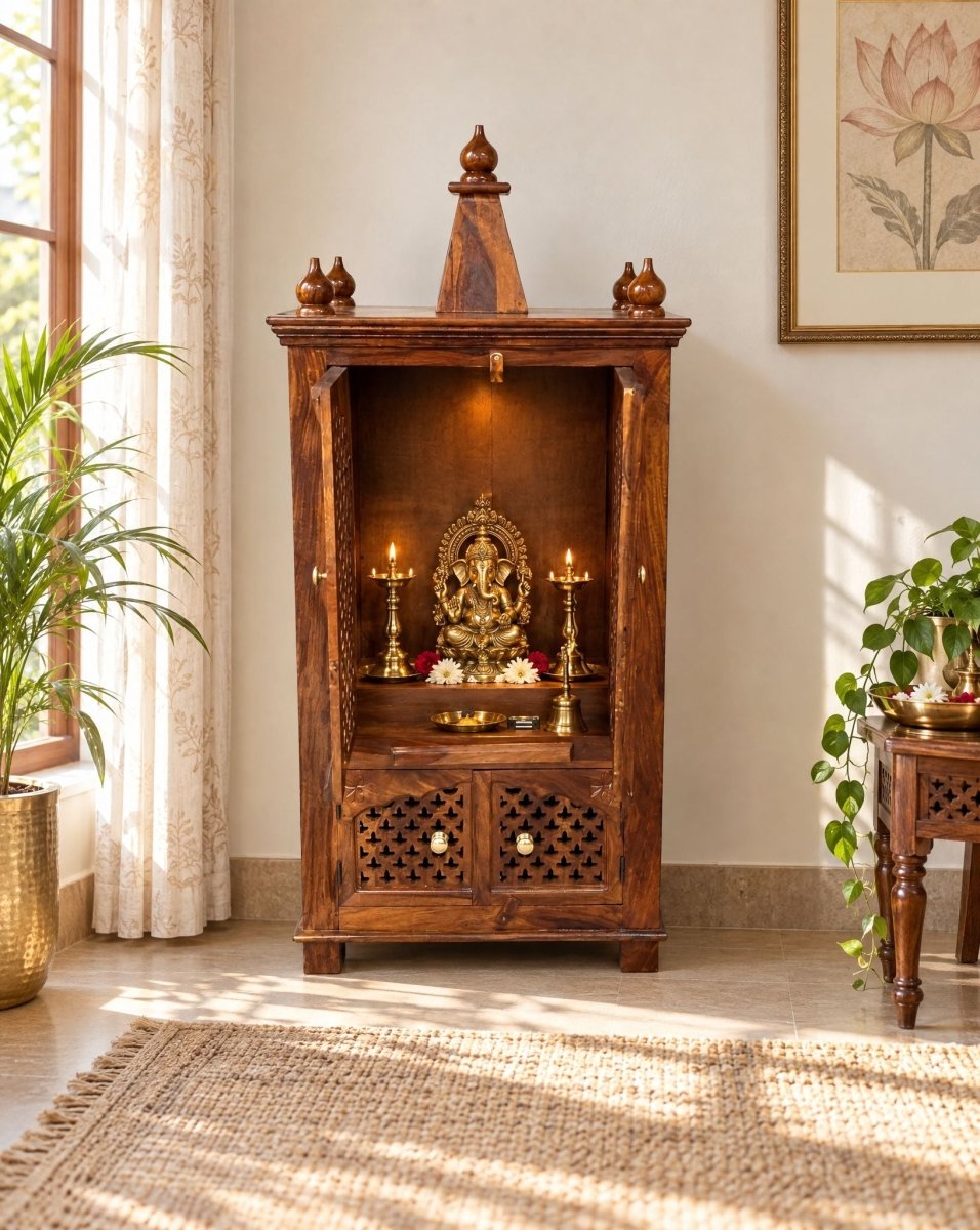Velora Wooden Temple - Art and craft furniture