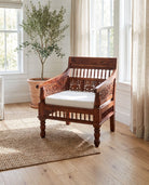 Veloura Single Seater Wooden Sofa - Art and craft furniture