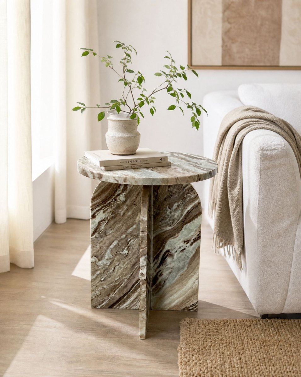 Velvia Marble Side table - Art and craft furniture