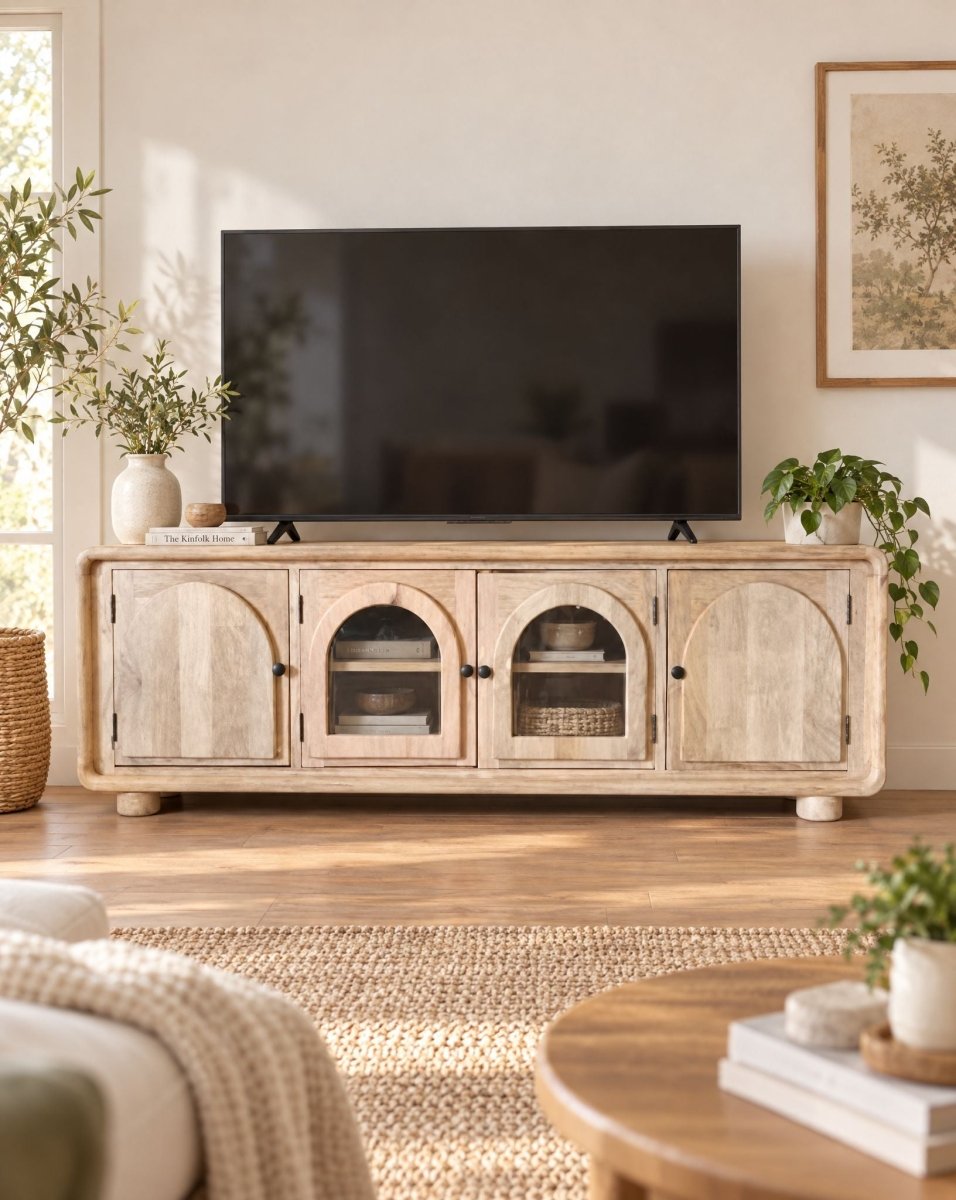 Venezia Mango Wood TV Stand - Art and craft furniture