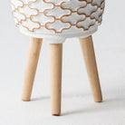 VERITERRA WHITE-GOLD PLANTER - Art and craft furniture