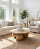 Verona Wooden Round Coffee Table - Art and craft furniture