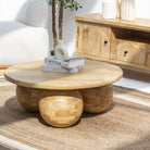 VERONA WOODEN ROUND COFFEE TABLE - Art and craft furniture