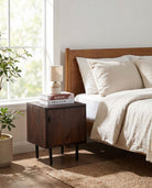 Verve Wooden One Door Nightstand Table - Art and craft furniture