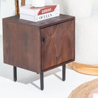 VERVE WOODEN ONE DOOR NIGHTSTAND TABLE - Art and craft furniture