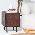 VERVE WOODEN ONE DOOR NIGHTSTAND TABLE - Art and craft furniture