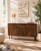Verve Wooden Three Door Sideboard Cabinet - Art and craft furniture