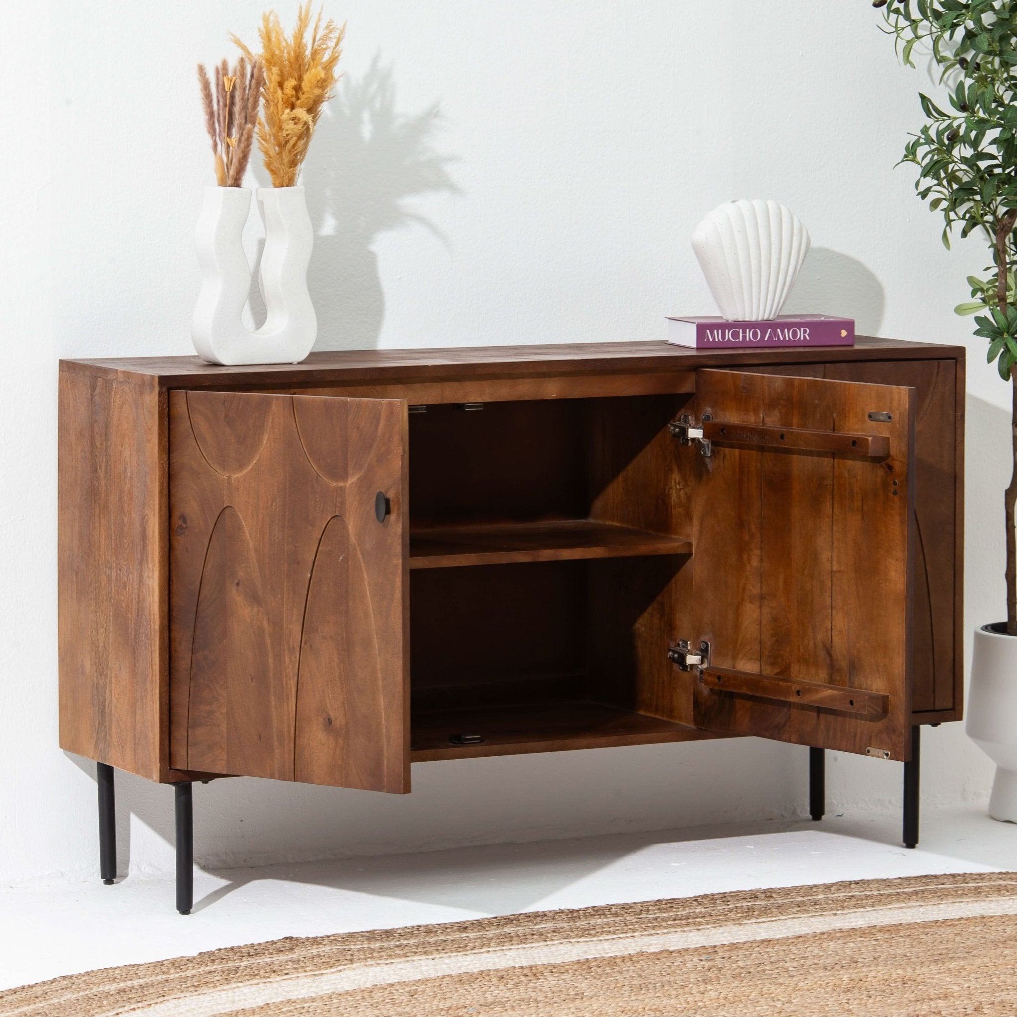 VERVE WOODEN THREE DOOR SIDEBOARD - Art and craft furniture
