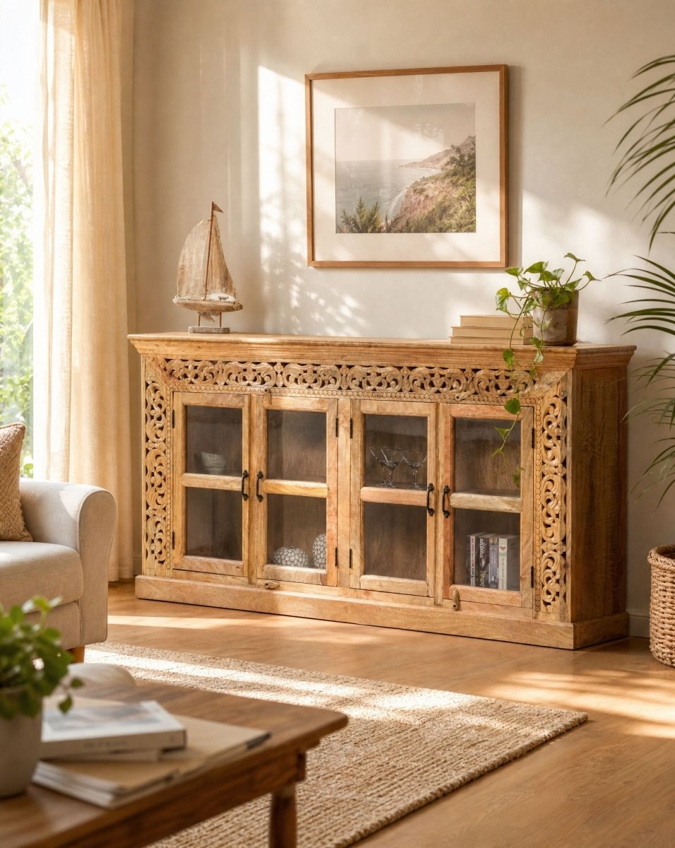 Victor Harbor Four Glass Door Sideboard - Art and craft furniture