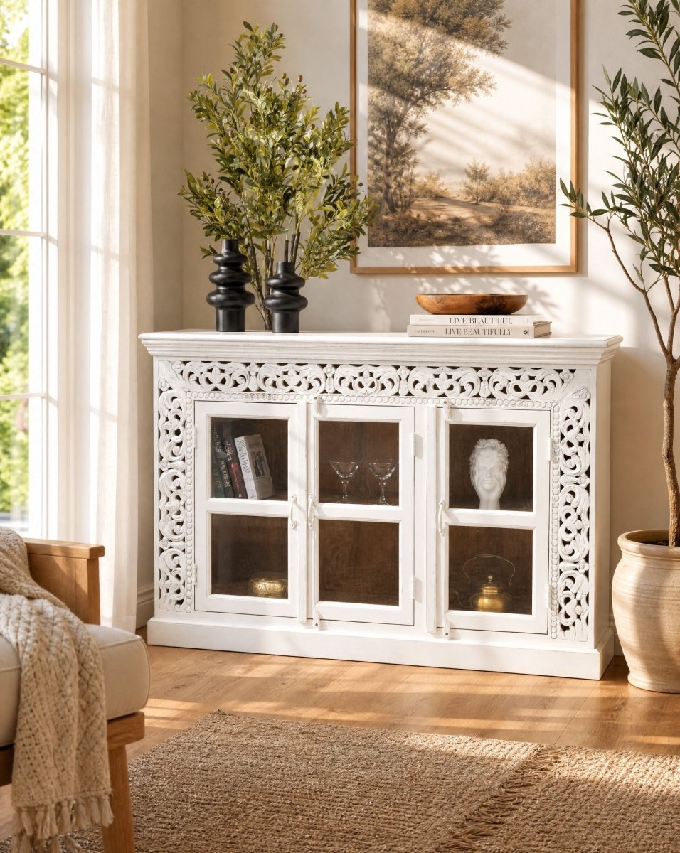 Victor Harbor Three Glass Door Sideboard - Art and craft furniture