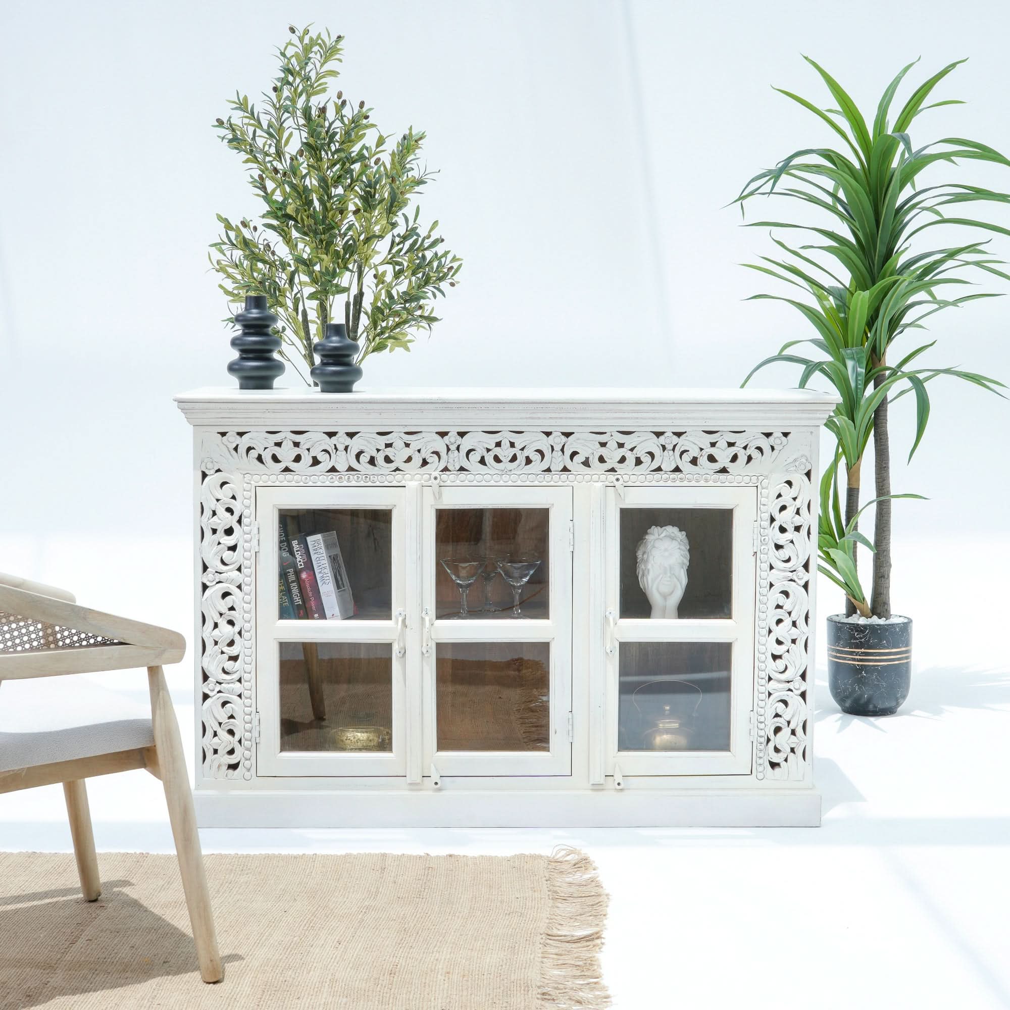 VICTOR HARBOR THREE GLASS DOOR SIDEBOARD - Art and craft furniture