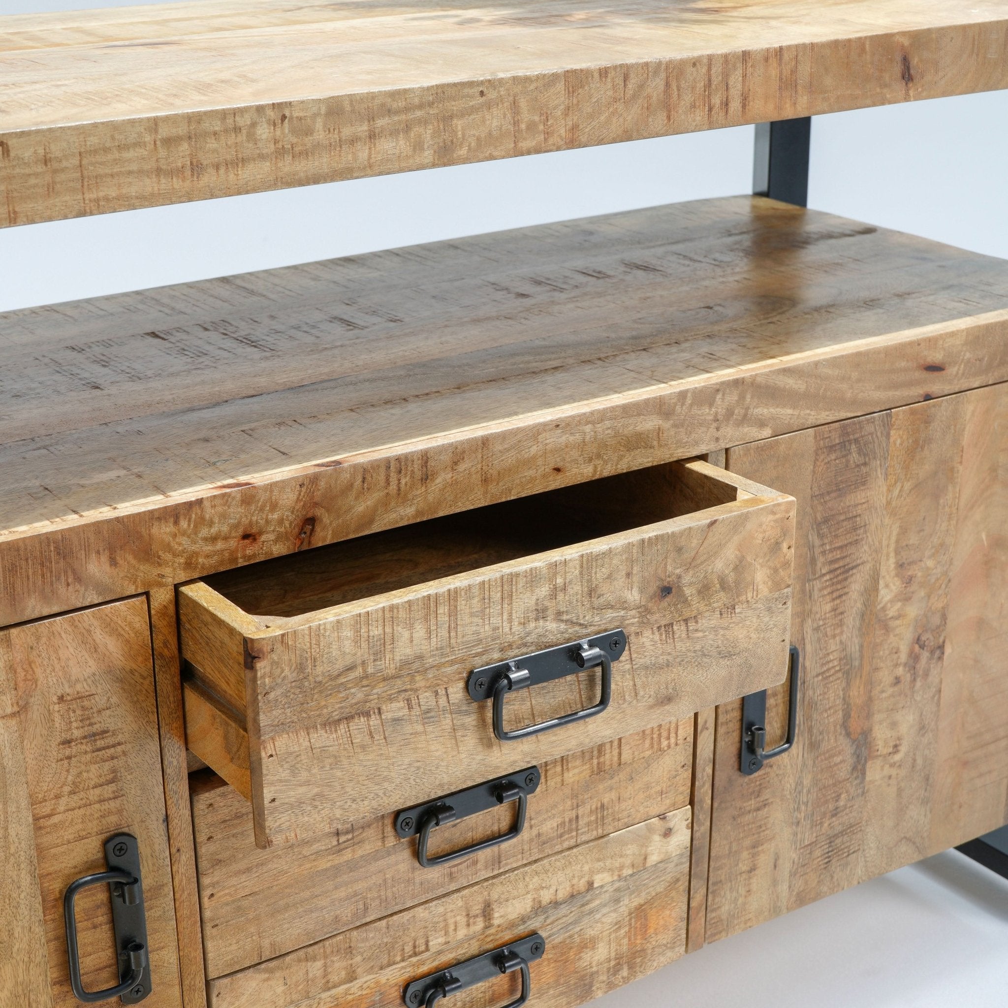VIENNA TWO DOOR THREE DRAWER INDUSTRIAL SIDEBOARD - Art and craft furniture