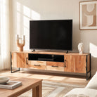 Villeneue Acacia Wood TV Stand - Art and craft furniture