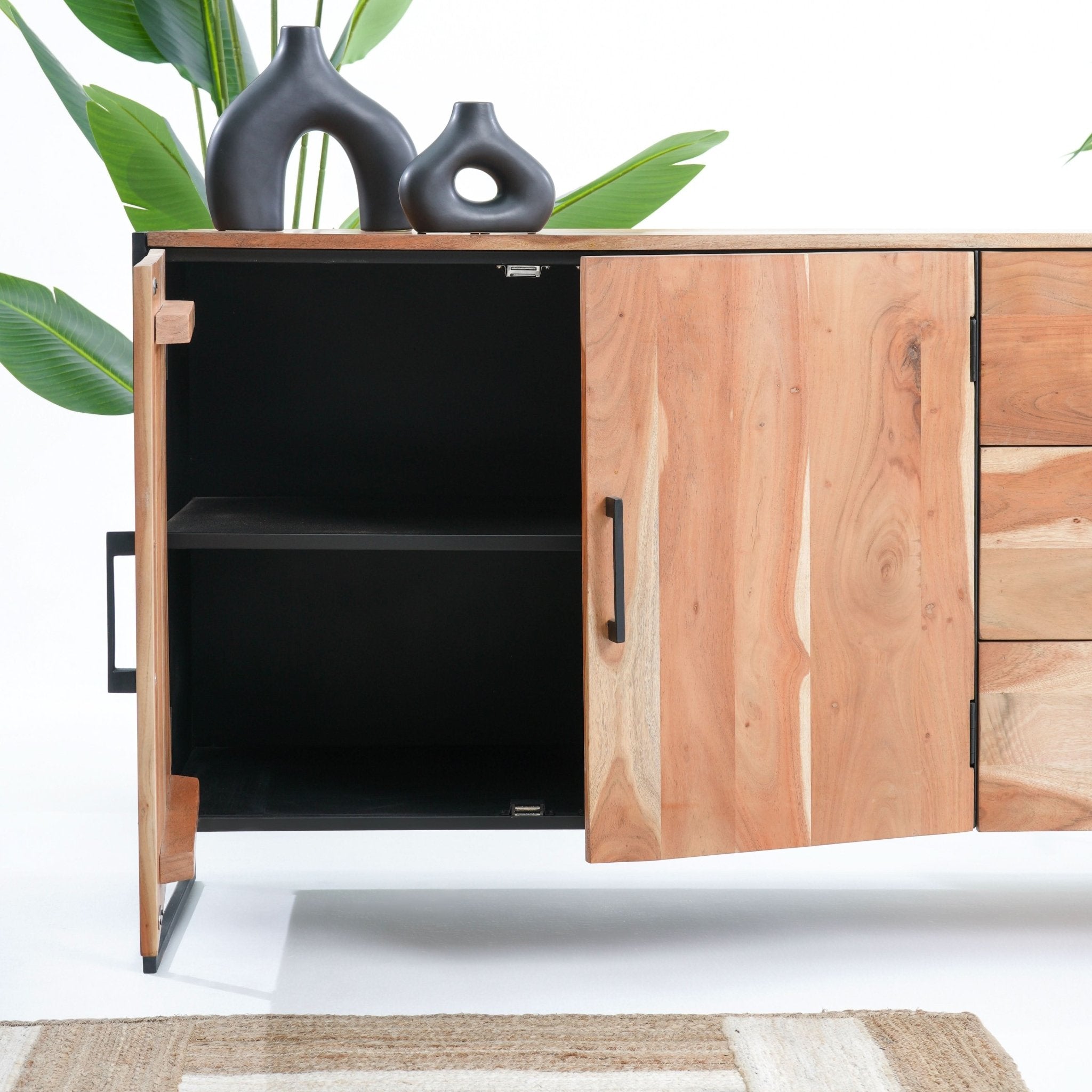 VILLENEUVE THREE DOOR THREE DRAWER SIDEBOARD - Art and craft furniture