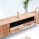 VILLENEUVE TWO DOOR TWO DRAWER TV STAND - Art and craft furniture